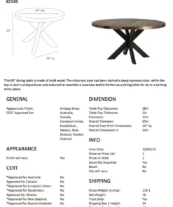 Arteriors Home Halton Dining Table Antique Brass New Arrivals