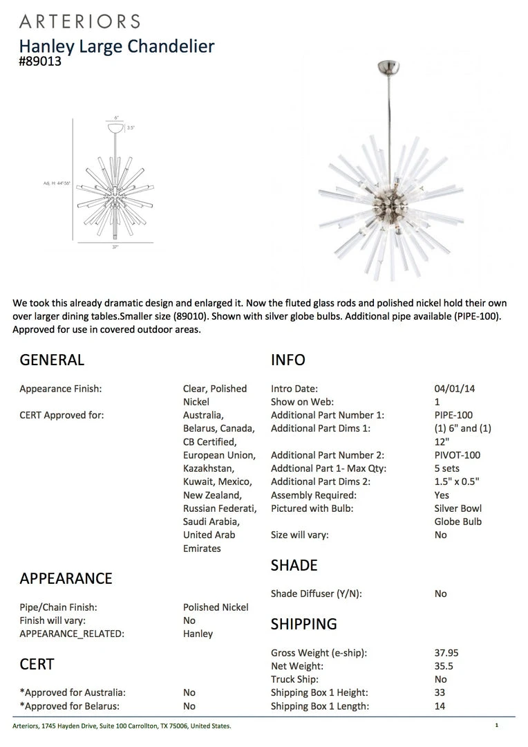 Arteriors Home Hanley Chandelier Polished Nickel New Arrivals 10 Arteriors Home Hanley Chandelier Polished Nickel New Arrivals