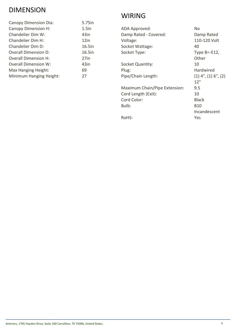 Arteriors Home Haskell Oval Chandelier 8 Arteriors Home Haskell Oval Chandelier