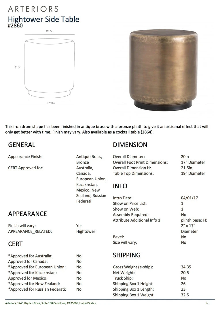 Arteriors Home New Arrivals Hightower Side Table 9 Arteriors Home New Arrivals Hightower Side Table