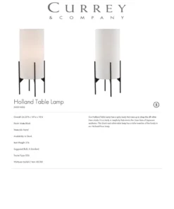 Currey And Company New Arrivals Holland Table Lamp