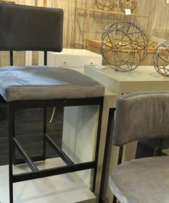 Worlds Away New Arrivals Baylor Counter Stool Bronze And Grey Velvet