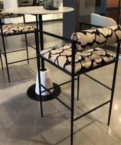 Arteriors Home Barbana Bar Stool Ocelot Embroidery