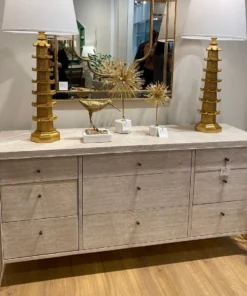 Bungalow 5 Paola Extra Large 9 Drawer Dresser Bleached Cerused Oak New Arrivals