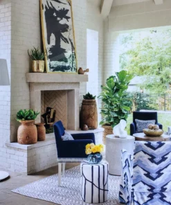 Made Goods New Arrivals Willow Stool Blue