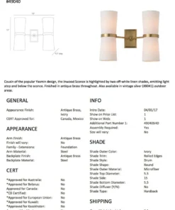 Arteriors Home New Arrivals Inwood Sconce Brass
