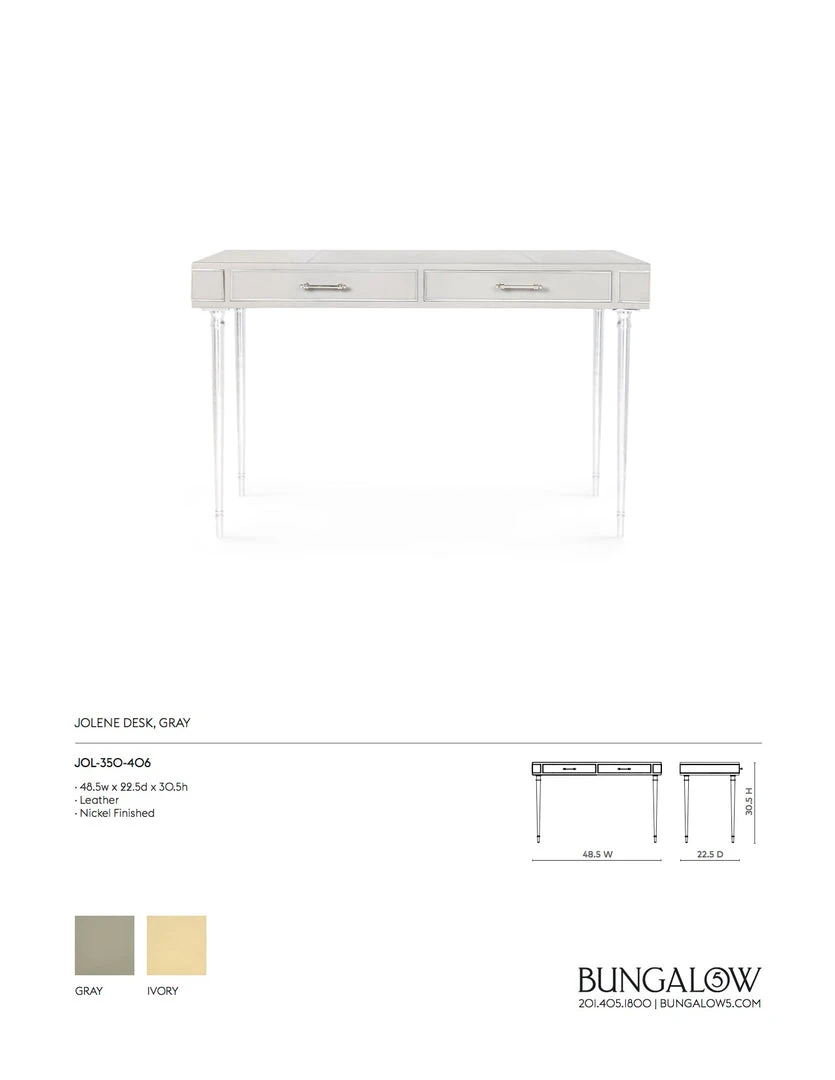 Bungalow 5 New Arrivals Jolene Desk Gray 6 Bungalow 5 New Arrivals Jolene Desk Gray