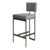 Worlds Away New Arrivals Jones Bar Stool Gray Velvet And Bronze