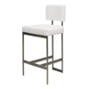 Worlds Away New Arrivals Jones Bar Stool White Vinyl And Bronze