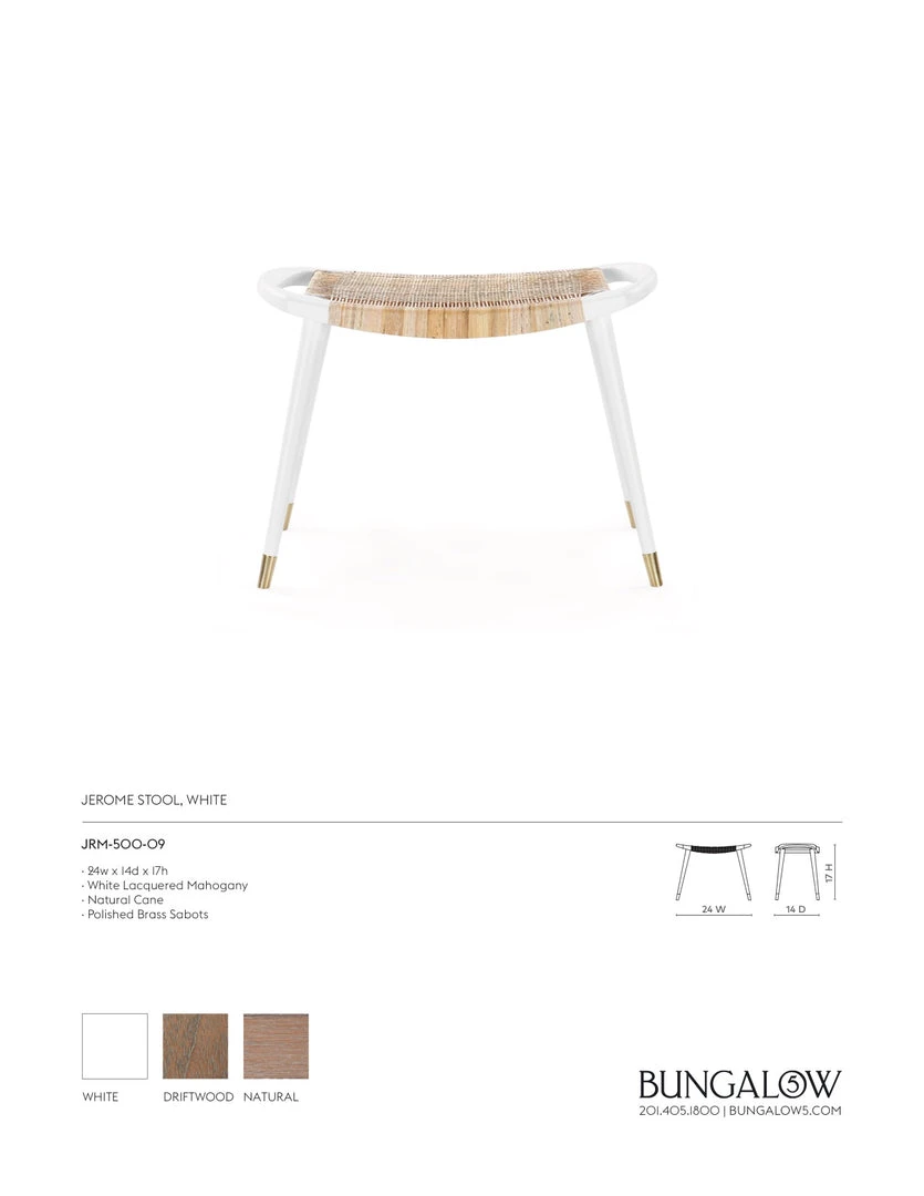Bungalow 5 New Arrivals Jerome Stool White 7 Bungalow 5 New Arrivals Jerome Stool White
