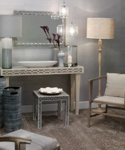 Jamie Young Shelby Stool Grey Hide