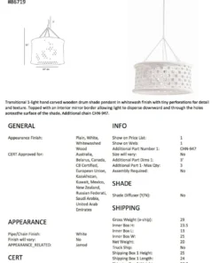 Arteriors Home Jarrod Small Pendant White New Arrivals