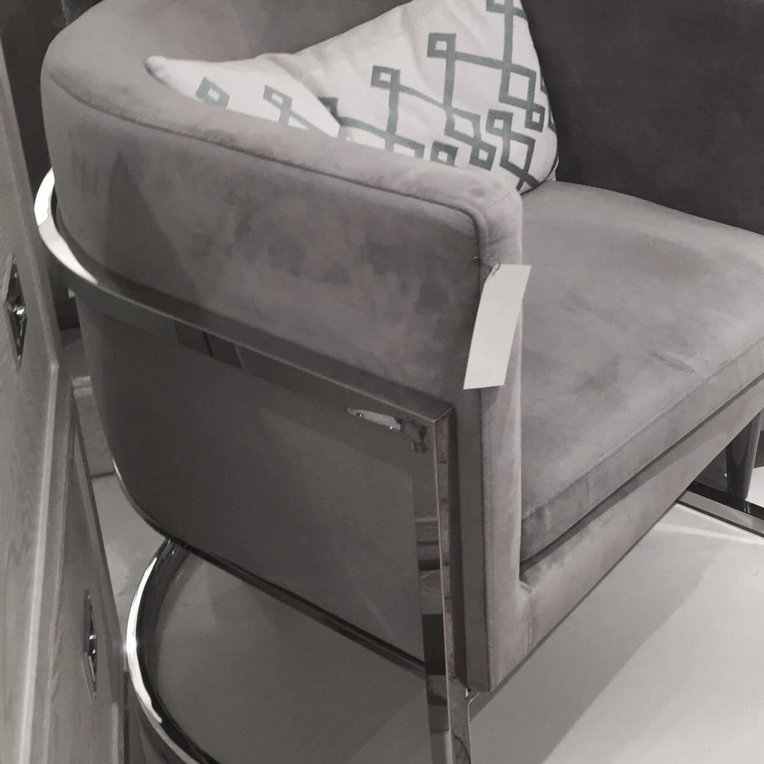 Worlds Away Jenna Chair Nickel And Grey Velvet 6 Worlds Away Jenna Chair Nickel And Grey Velvet