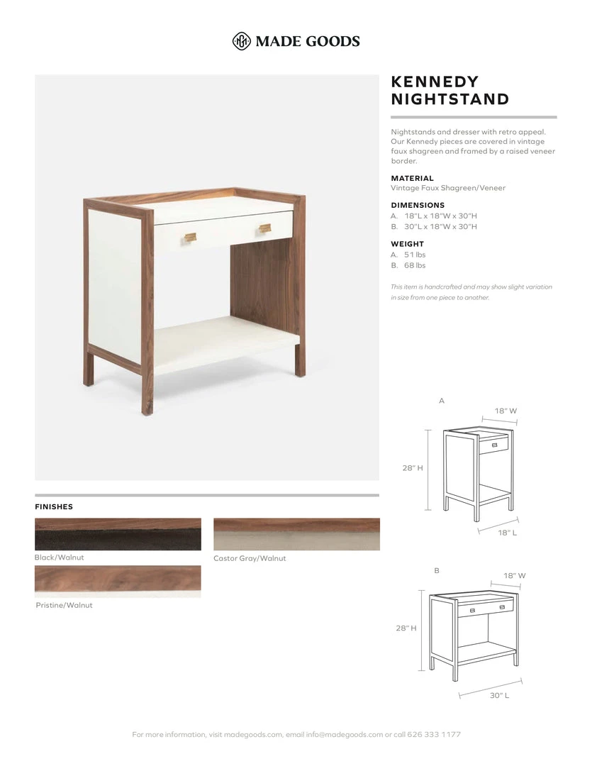 Made Goods New Arrivals Kennedy Single Nightstand Castor Gray And Walnut 7 Made Goods New Arrivals Kennedy Single Nightstand Castor Gray And Walnut