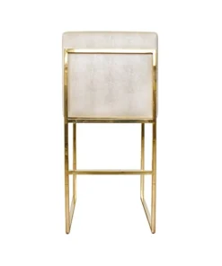 Worlds Away New Arrivals Kingston Beige Counter Stool Brass