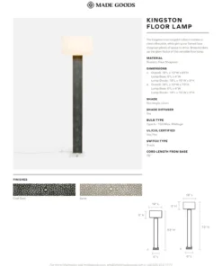 Made Goods Kingston Floor Lamp Sand Faux Shagreen