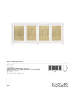 Bungalow 5 Karen 4 Door Cabinet White New Arrivals 17 Bungalow 5 Karen 4 Door Cabinet White New Arrivals