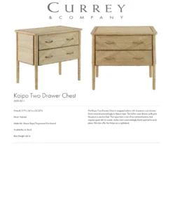 Currey And Company Kaipo Two Drawer Chest