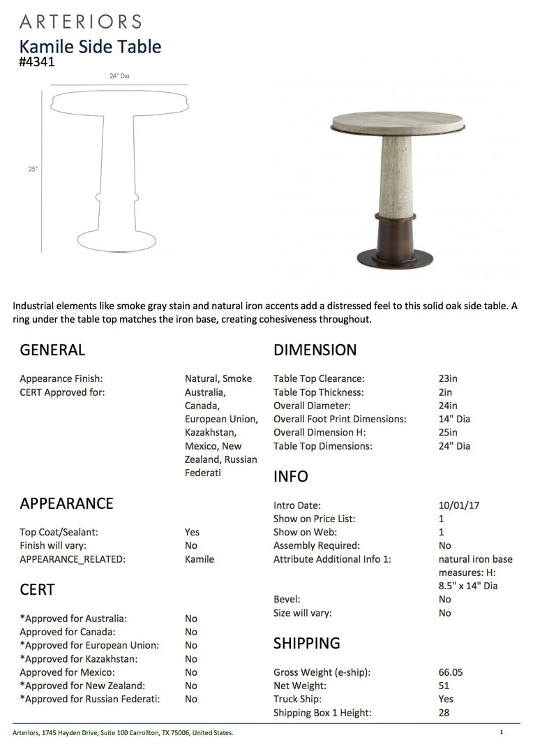 Arteriors Home Kamile Side Table New Arrivals 7 Arteriors Home Kamile Side Table New Arrivals
