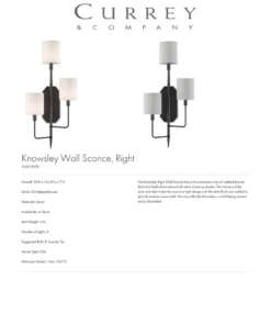 Currey And Company New Arrivals Knowsley Wall Sconce