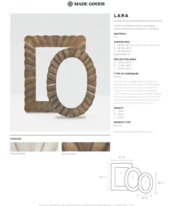 Made Goods New Arrivals Lara Rectangle Mirror Antique Silver