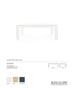 Bungalow 5 Lauren Coffee Table White