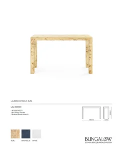 Bungalow 5 Lauren Console Burl