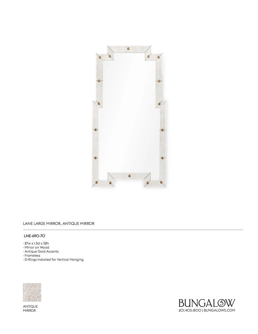 Bungalow 5 Lane Large Mirror Antique Mirror 9 Bungalow 5 Lane Large Mirror Antique Mirror