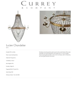 Currey And Company Lucien Chandelier Large