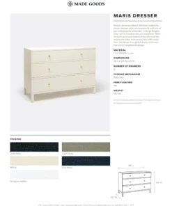 Made Goods New Arrivals Maris Dresser White Faux Belgian Linen