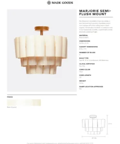 Made Goods Marjorie Semi Flush Mount Resin Coated Banana Bark New Arrivals