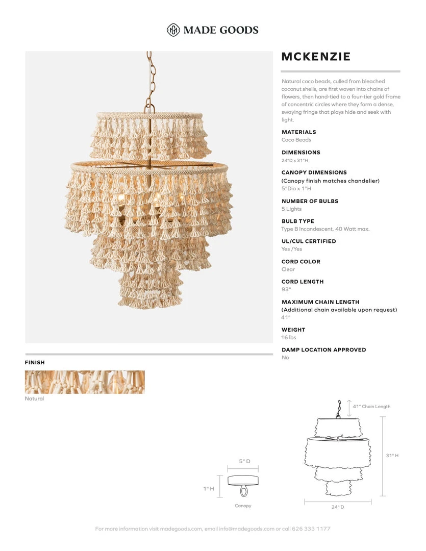 Made Goods McKenzie Chandelier New Arrivals 8 Made Goods McKenzie Chandelier New Arrivals