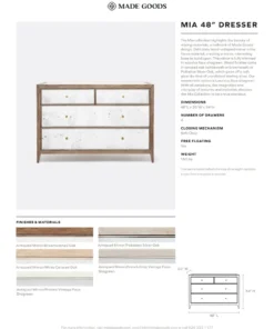 Made Goods Mia 48" Dresser White Cerused Oak 5 Made Goods Mia 48