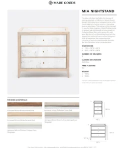 Made Goods Mia Double Nightstand White Cerused Oak New Arrivals