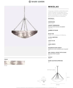 Made Goods New Arrivals Mikolas Chandelier Gold Metal
