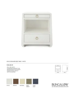 Bungalow 5 Ming 2 Drawer Side Table White New Arrivals 18 Bungalow 5 Ming 2 Drawer Side Table White New Arrivals