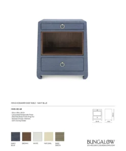 Bungalow 5 New Arrivals Ming 2 Drawer Side Table Navy Blue 16 Bungalow 5 New Arrivals Ming 2 Drawer Side Table Navy Blue