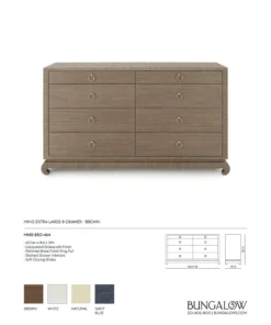 Bungalow 5 New Arrivals Ming Extra Large 8 Drawer Dresser Brown 16 Bungalow 5 New Arrivals Ming Extra Large 8 Drawer Dresser Brown