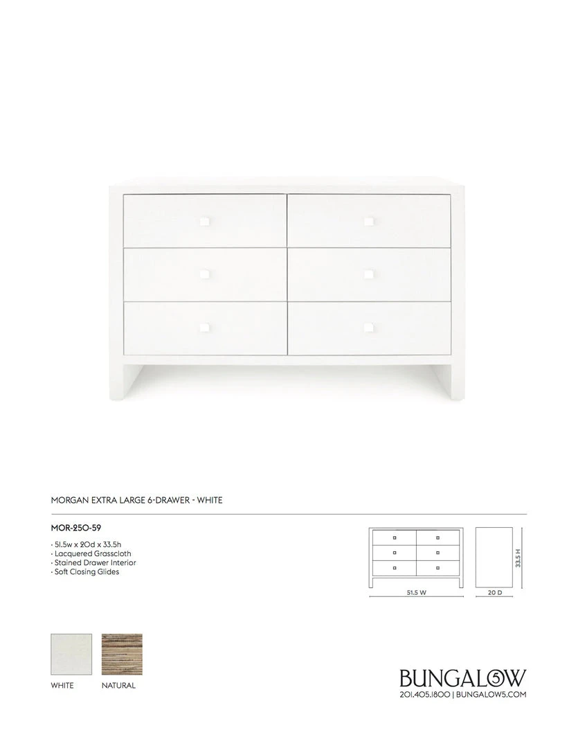 Bungalow 5 Morgan Extra Large 6 Drawer Chest White New Arrivals 6 Bungalow 5 Morgan Extra Large 6 Drawer Chest White New Arrivals