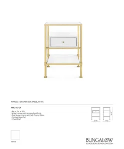 Bungalow 5 Marcel 1 Drawer Side Table White