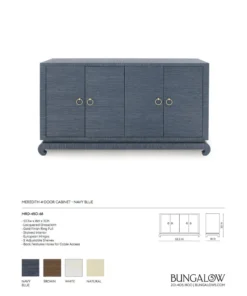 Bungalow 5 New Arrivals Meredith 4 Door Cabinet Navy Blue