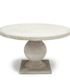 Made Goods Cyril Round Dining Table Light Gray Concrete