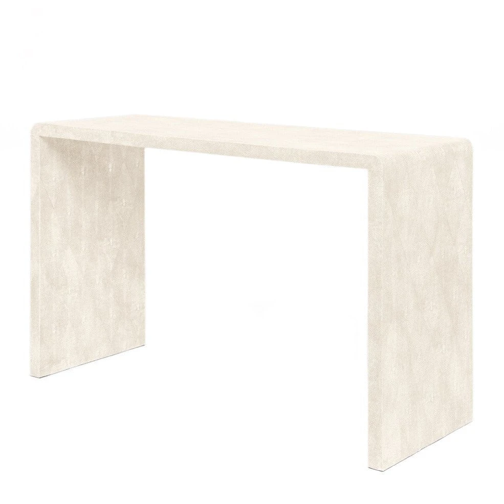 Made Goods Harlow 48" Console Ivory Faux Shagreen 3 Made Goods Harlow 48" Console Ivory Faux Shagreen