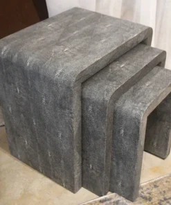Made Goods Harlow Nesting Tables Cool Gray Faux Shagreen New Arrivals