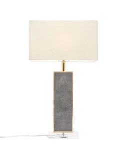 Made Goods New Arrivals Kingston Table Lamp Cool Gray Faux Shagreen