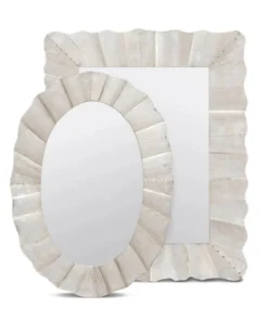 Made Goods Lara Oval Mirror Antique Silver