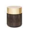 Made Goods New Arrivals Maxine Stool Brass And Mushroom Faux Shagreen