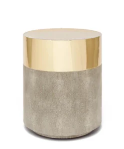 Made Goods Maxine Stool Brass And Sand Faux Shagreen New Arrivals
