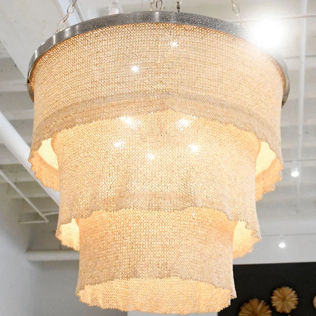 Made Goods New Arrivals Patricia Chandelier Natural Coco Beads And Silver Metal 5 Made Goods New Arrivals Patricia Chandelier Natural Coco Beads And Silver Metal