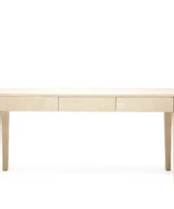 Made Goods Sorin 3 Drawer Desk Off White Faux Shagreen